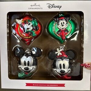 Disney’s Hallmark Mickey and Minnie Glass Christmas Ornaments!